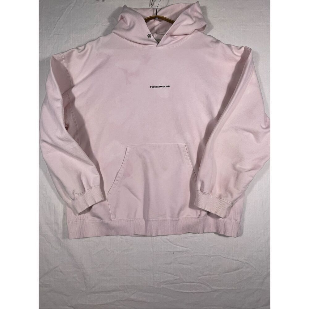 Forsomeone Pink Soft Cotton Long Sleeve Oversized Pullover Hoodie Size 48